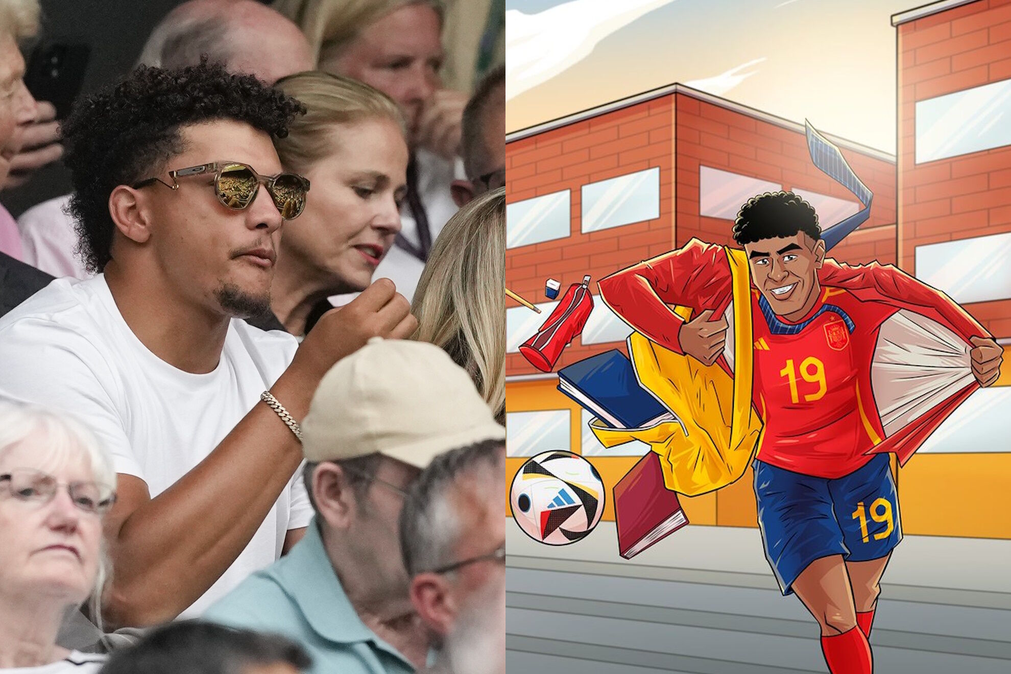 Patrick Mahomes Lamine Yamal Eurocopa 2024 Kansas City Chiefs Espa�a selecci�n Francia soccer Football