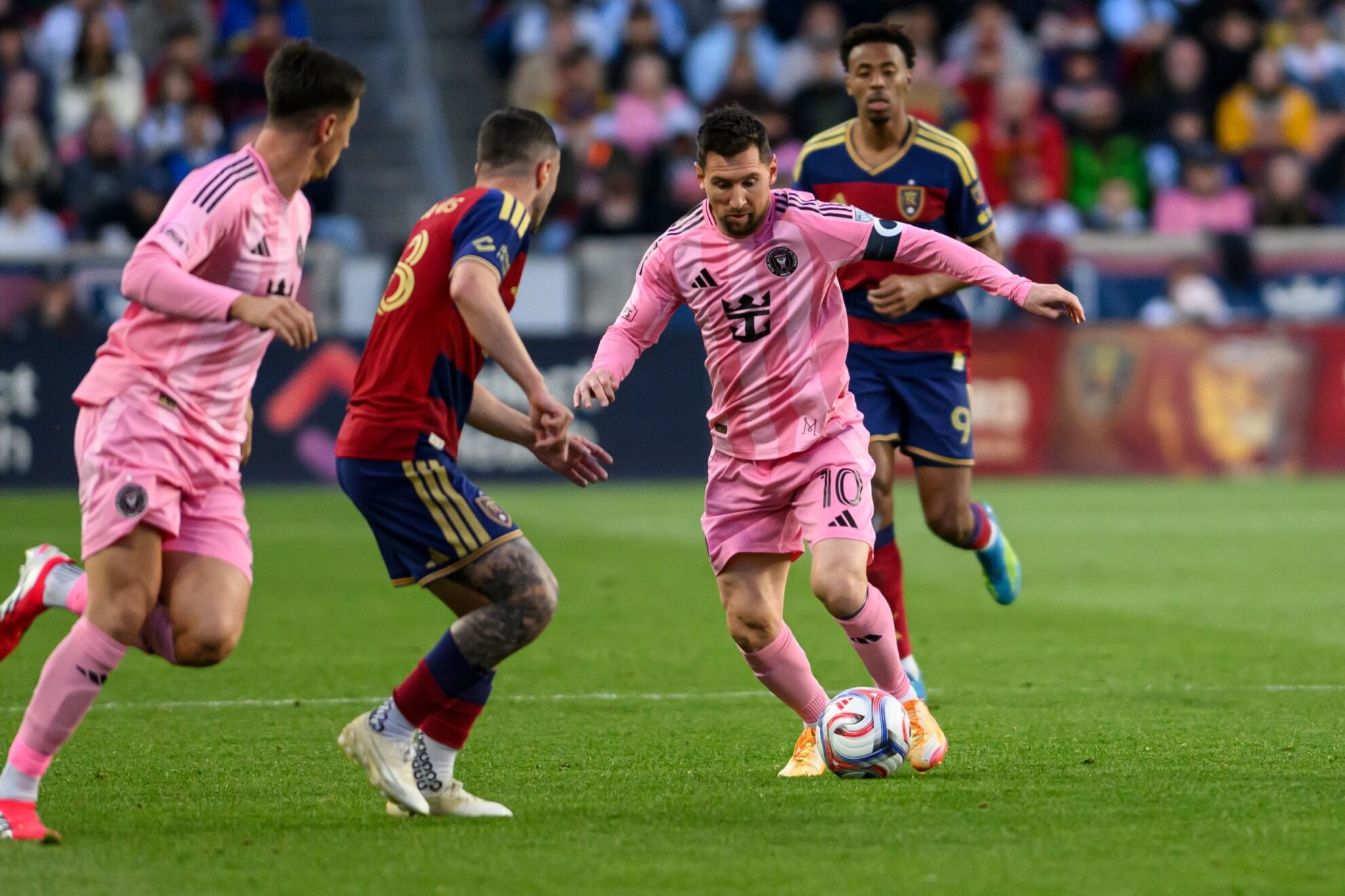 Messi, durante el partido ante el Real Salt Lake.