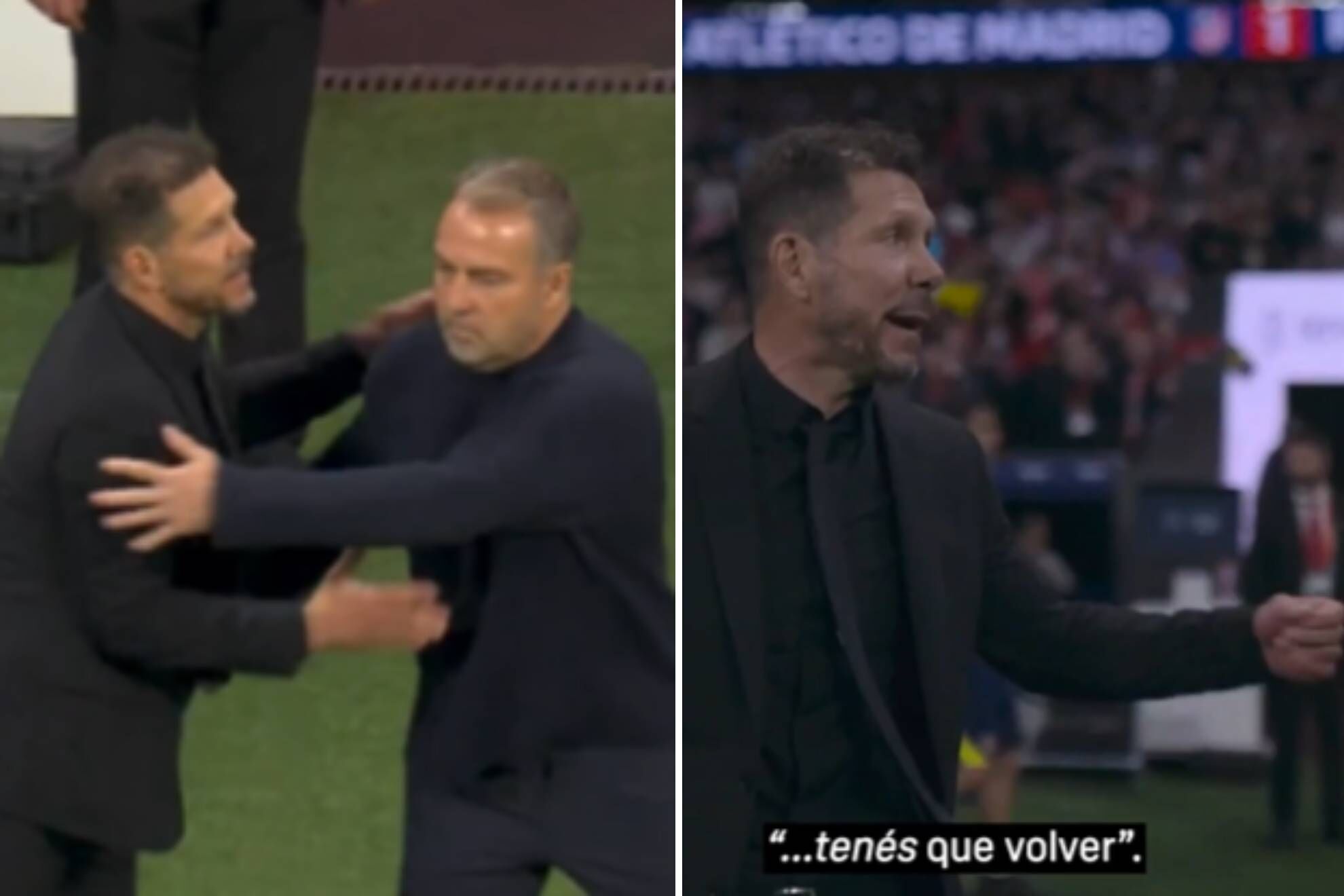 La amenaza de Simeone al Barcelona para la Champions: lo escuch� Flick y lo captaron las c�maras