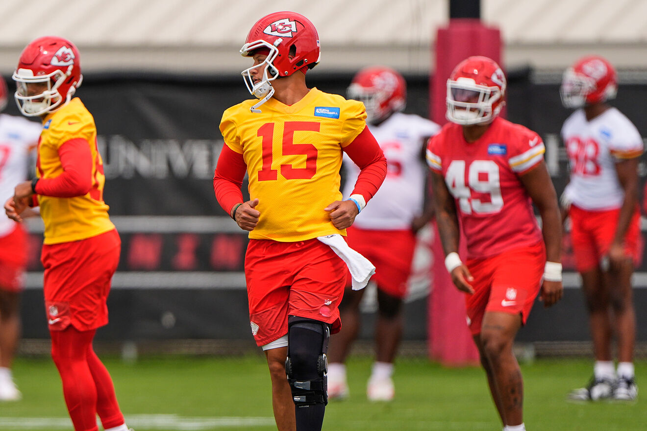 Patrick Mahomes during the Kansas City Chiefs' OTAs.