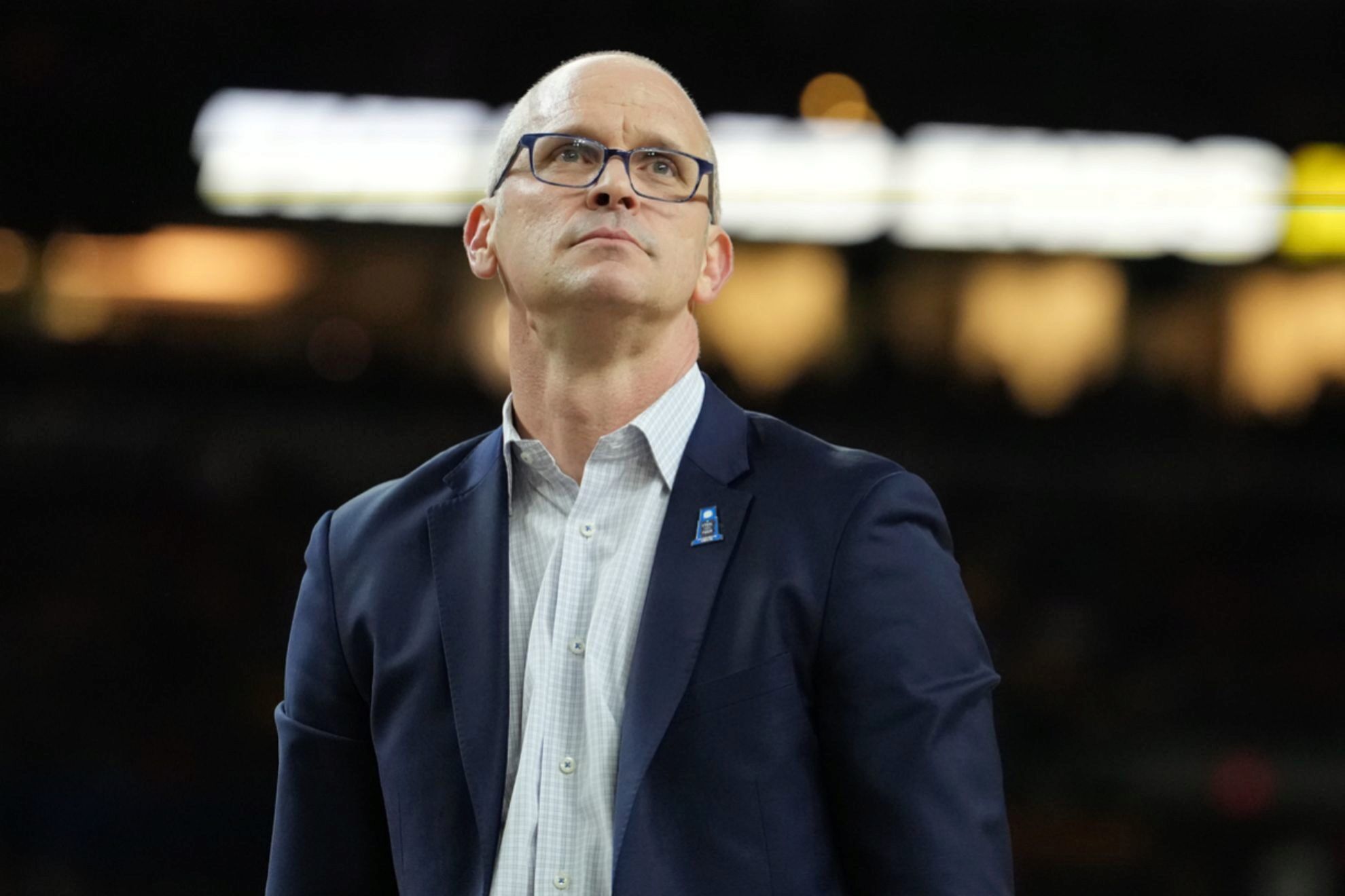 UConn head coach lt;HIT gt;Dan lt;/HIT gt; lt;HIT gt;Hurley lt;/HIT gt; pauses during a time out during the second half of the NCAA college basketball tournament national championship game against Michigan at the Final Four, Monday, April 6, 2026, in Indianapolis. (AP Photo/Michael Conroy)