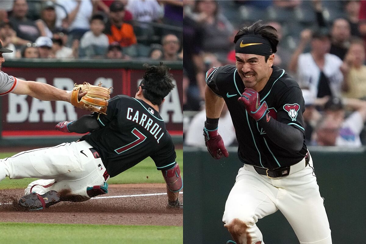 Corbin Carroll recibe un pelotazo en la cabeza y aun así anota en uno de los momentos más salvajes de la temporada en MLB