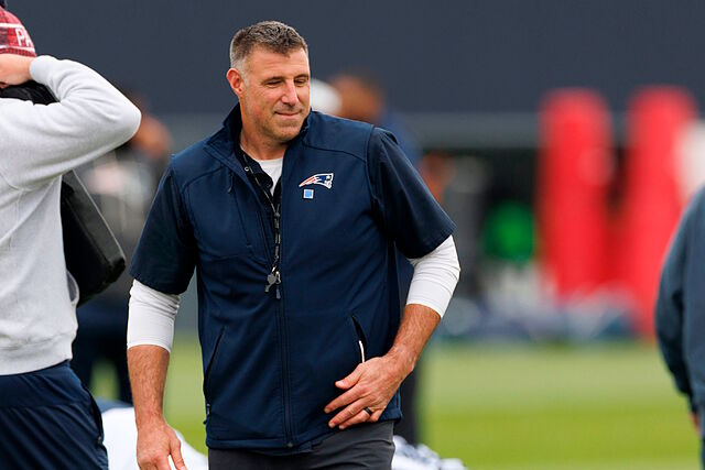 Mike Vrabel, en una pr�ctica de los Patriots.
