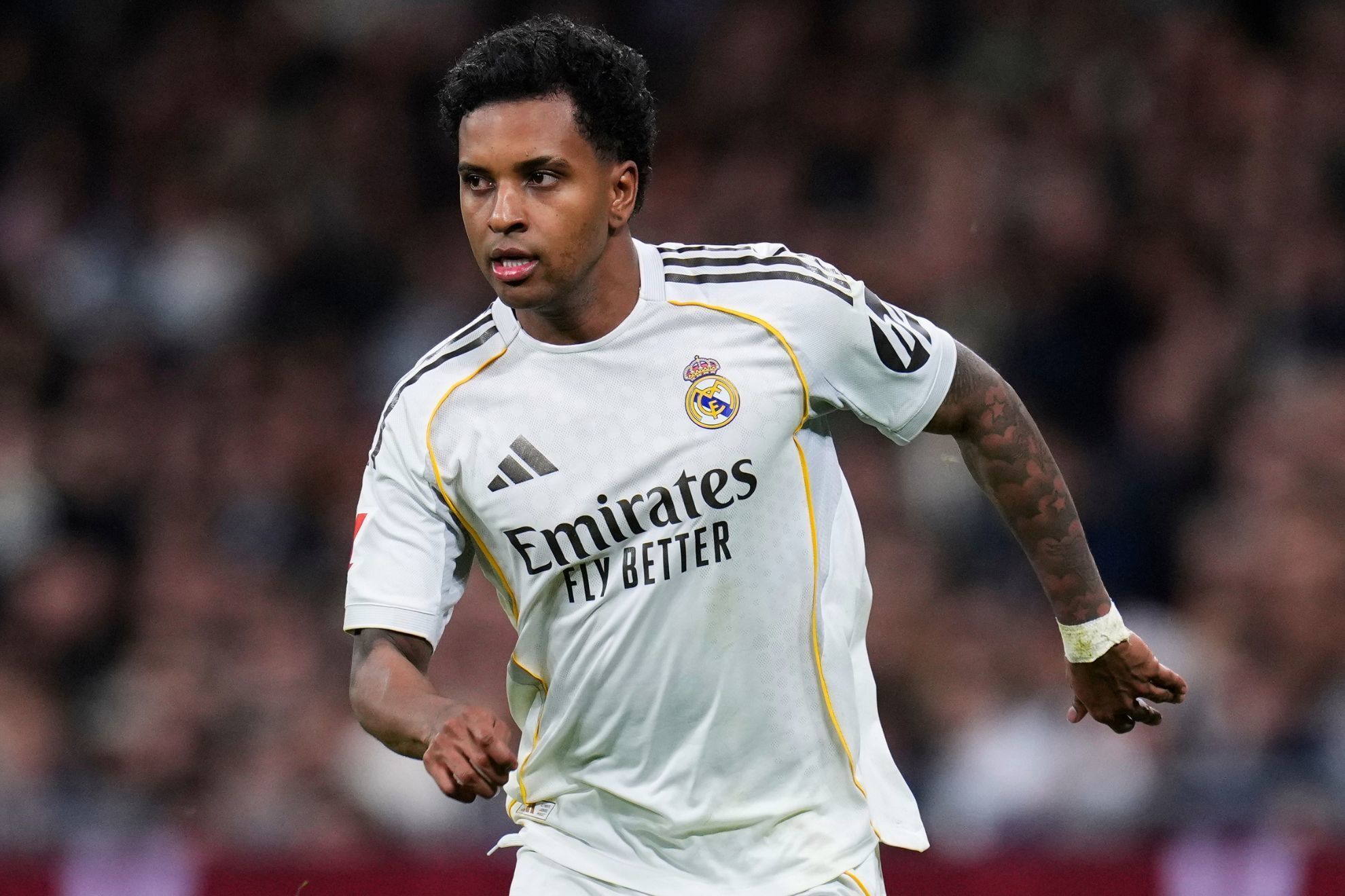 Real Madrids Rodrygo during the Spanish La Liga soccer match