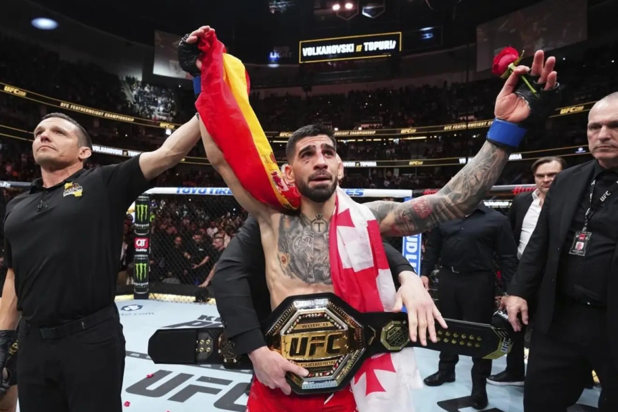 Ilia Topuria se entrena como un gladiador para UFC Casa Blanca