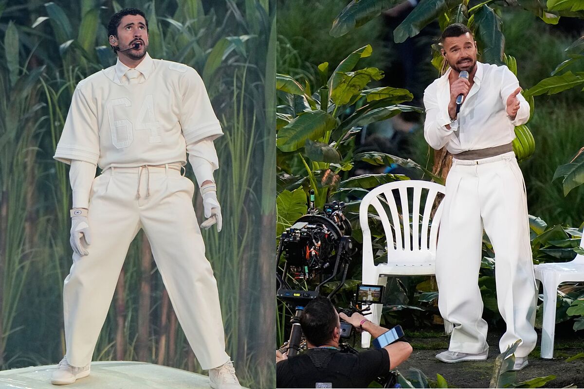 Ricky Martin aparece por sorpresa en el show del Super Bowl para apoyar la lucha de los latinos con Bad Bunny