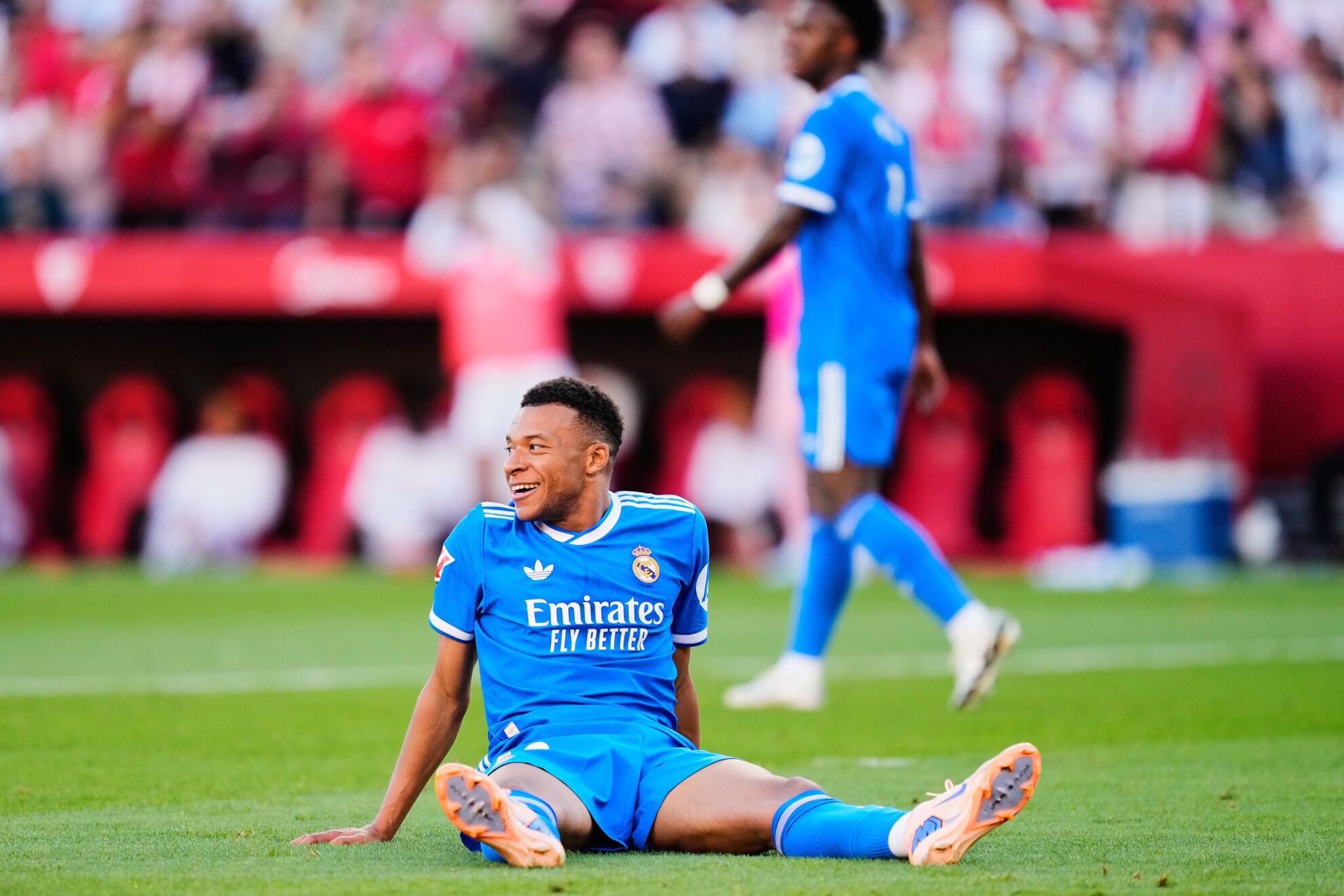Mbapp� durante un partido con el Real Madrid.