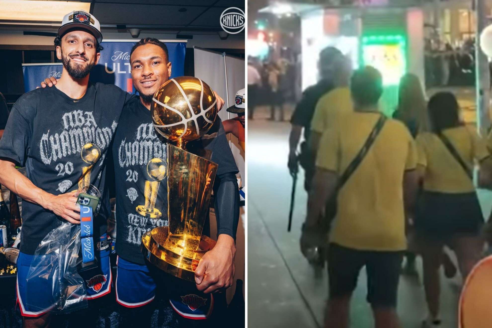 Fans brasile�os reciben escolta policial en Nueva York para evitar encuentros con las celebraciones de los Knicks